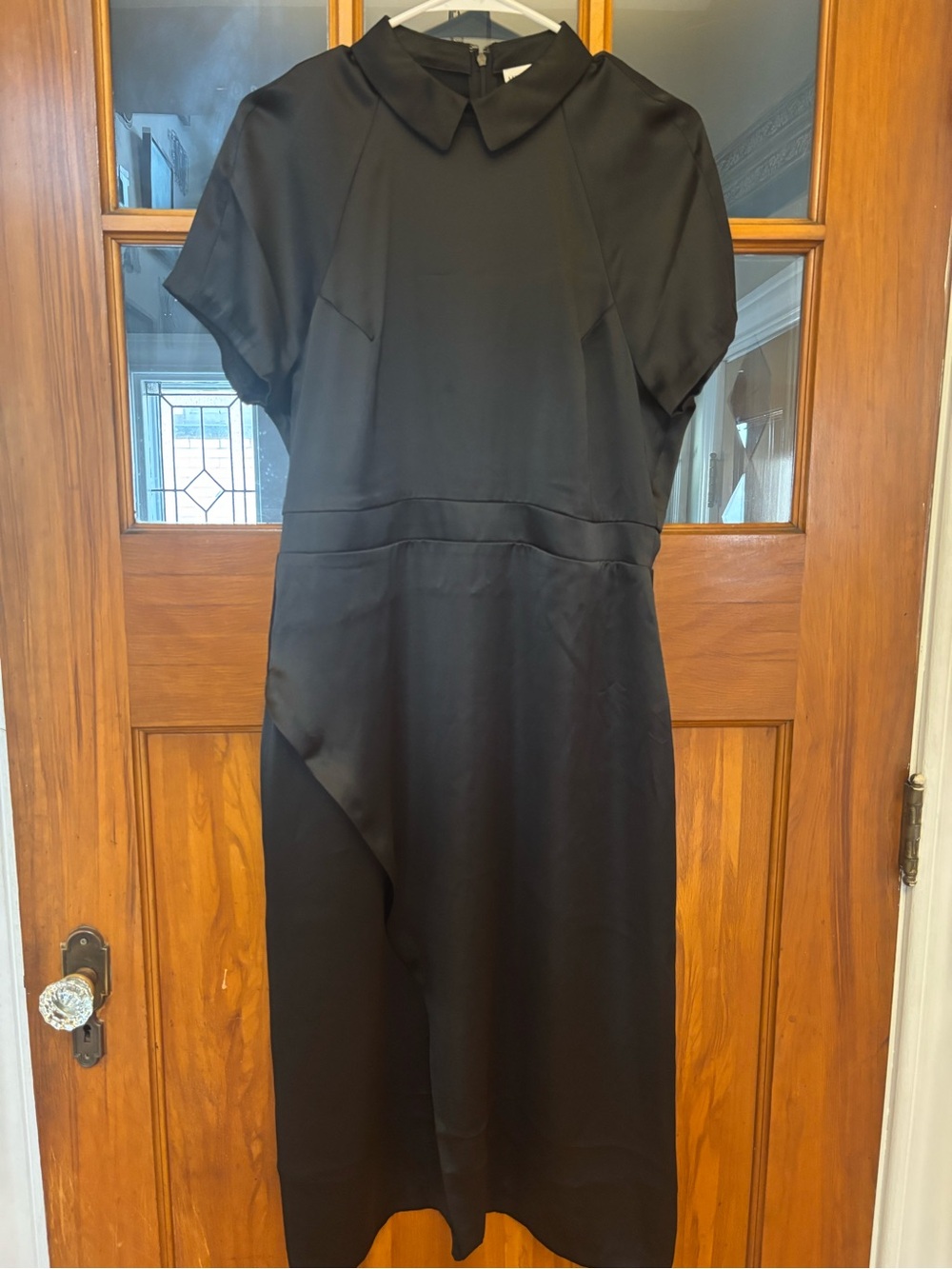 Black Peter Pan Collar Midi Dress